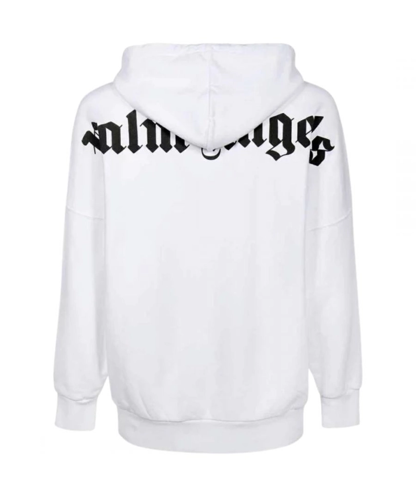 Palm Angels Mens Classic Logo White Oversized Hoodie - Size Large